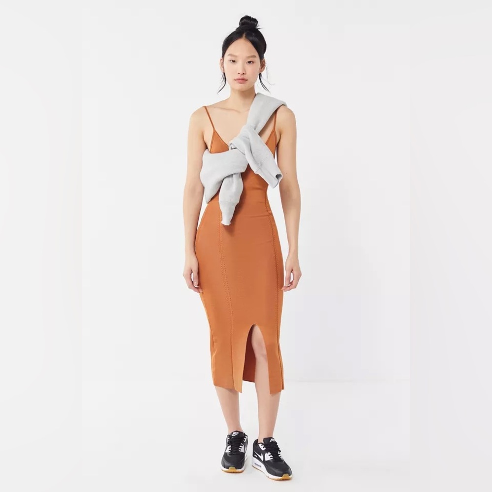 Urban Outfitters Rust Orange Midi Slip Dress